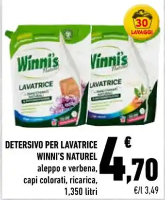 Conad DETERSIVO PER LAVATRICE WINNI'S NATUREL 1,350 litri offerta