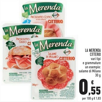 Citterio La Merenda Prosciutto Crudo 30 G(ml)
