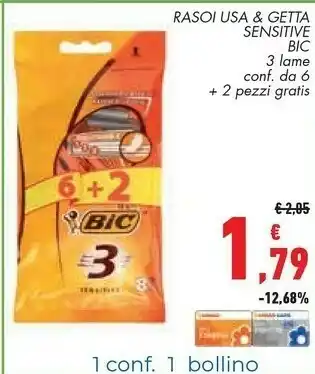Conad Superstore Bic Rasoi Usa & Getta Sensitive offerta