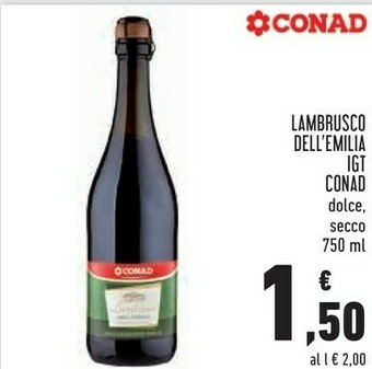 Conad Conad Lambrusco Dell'emilia Igt offerta