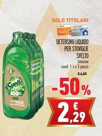 Conad Svelto Detersivo Liquido Per Stoviglie Limone offerta