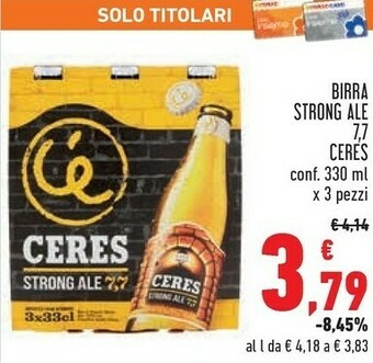 Conad Ceres Strong Ale 330 G(ml) offerta