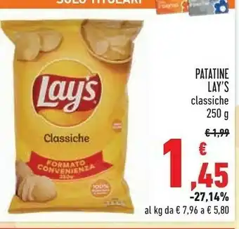 Conad Superstore Lay's Patatine Classiche 250 G offerta
