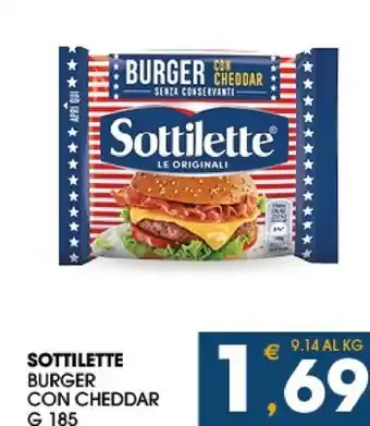 SeBón Supermercati Sottilette burger con cheddar offerta