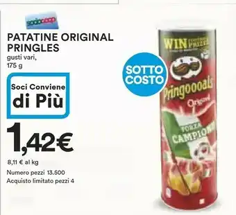 Ipercoop Pringles Patatine fritte offerta