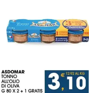 SeBón Supermercati Asdomar tonno all'olio di oliva offerta