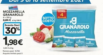 Ipercoop Granarolo Mozzarella offerta