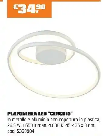 OBI PLAFONIERA LED "CERCHIO" offerta