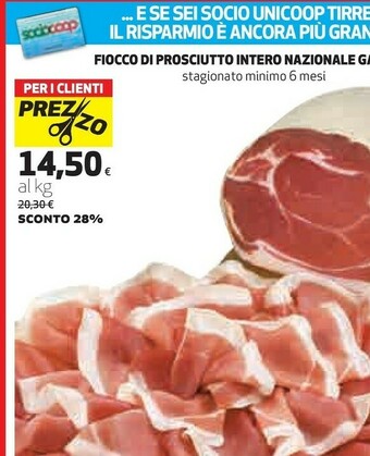 Coop Gardani Fiocco Di Prosciutto Intero Nazionale offerta