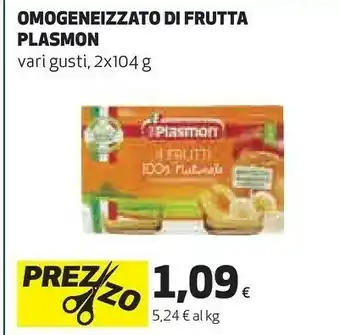 Coop Plasmon Omogeneizzato Di Frutta 208 G offerta