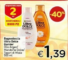 Crai Garnier Bagnodoccia Ultra Dolce offerta