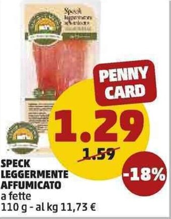 PENNY Speck Leggermente Affumicato 110g offerta