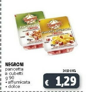 Deco Supermercati Negroni Pancetta Dolce In Cubetti offerta
