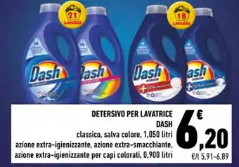 Conad DETERSIVO PER LAVATRICE DASH classico, salva colore, 1,050 litri offerta