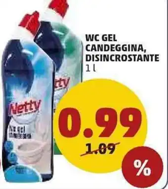 PENNY WC Gel Candeggina, Disincrostante 1l offerta