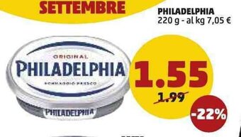 PENNY Philadelphia 220g offerta