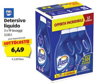 ALDI Dash Detersivo liquido 3x19 lavaggi 3,135l offerta