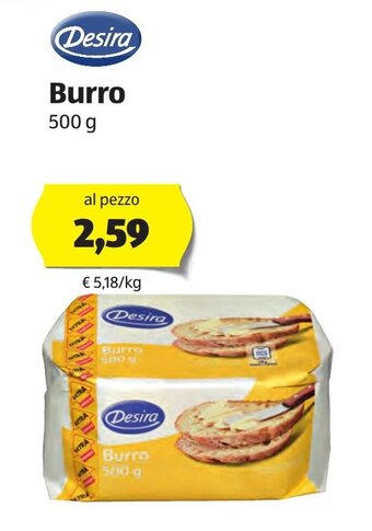 ALDI Desira Burro 500g offerta