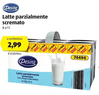 ALDI Desira Latte parzialmente scremato 6x1l offerta