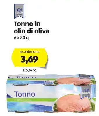 ALDI Tonno in olio di oliva 6x80g offerta