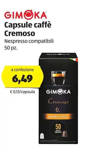 ALDI Gimoka Capsule caffè Cremoso 50pz offerta