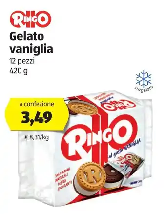 ALDI Ringo Gelato vaniglia 12 pezzi 420g offerta