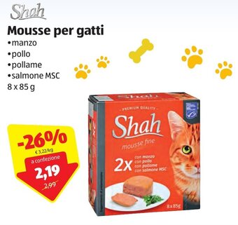 ALDI Shah Mousse per gatti 8x85g offerta