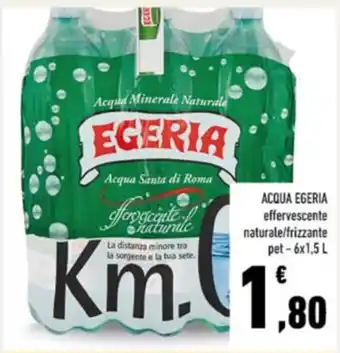 Conad ACQUA EGERIA effervescente naturale/frizzante pet-6x1,5 L offerta