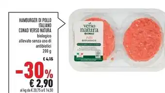 Conad Superstore Conad verso natura hamburger di pollo italiano offerta