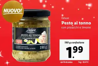 Lidl Deluxe Pesto al tonno con pistacchi e limone 190 g offerta