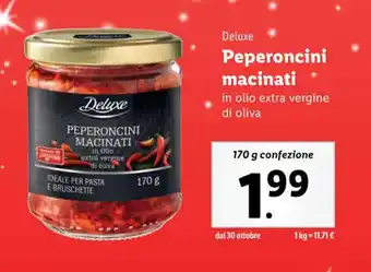 Lidl Deluxe Peperoncini macinati in olio extra vergine di oliva 170 g offerta