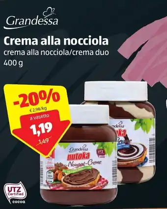 ALDI Grandessa Crema alla nocciola 400g offerta