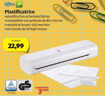 ALDI Office Plastificatrice offerta