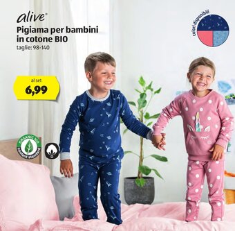 ALDI Alive Pigiama per bambini in cotone BIO offerta