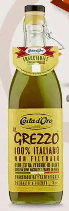 Conad OLIO EXTRA VERGINE DI OLIVA IL GREZZO 100% ITALIANO COSTA D'ORO 1L offerta