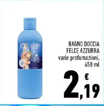 Conad Superstore BAGNO DOCCIA FELCE AZZURRA varie profumazioni, 650 ml offerta