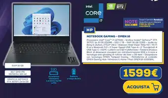 Euronics HP NOTEBOOK GAMING- OMEN 16 offerta