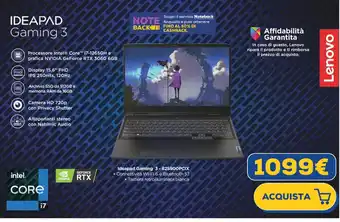 Euronics Lenovo IDEAPAD Gaming 3 offerta