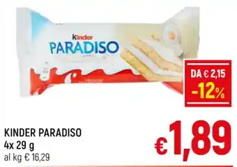 Famila Market KINDER PARADISO 4x 29 g offerta