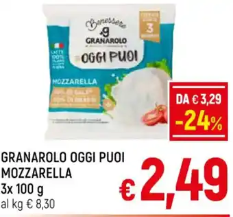 Famila Market GRANAROLO OGGI PUOI MOZZARELLA 3x 100 g offerta