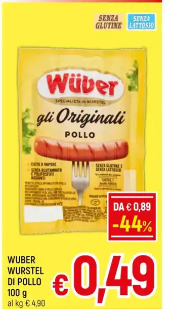 Famila Market WUBER WURSTEL DI POLLO 100 g offerta