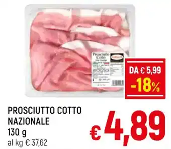 Famila Market PROSCIUTTO COTTO NAZIONALE 130 g offerta