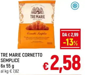 Famila Market TRE MARIE CORNETTO SEMPLICE 6x 55 g offerta