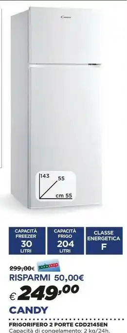 Coop Candy Frigorifero 2 Porte Cdd2145en offerta