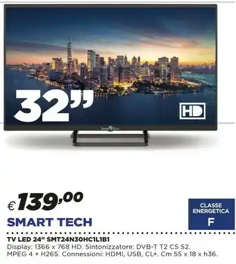 Coop Smart Tech TV Led 24" SMT24N30HC1L1B1 offerta