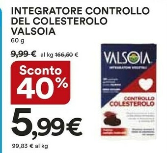 Coop Valsoia Integratore Controllo Del Colesterolo offerta