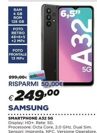 Ipercoop Samsung A32 5G 6.5" 4 GB 128 GB offerta