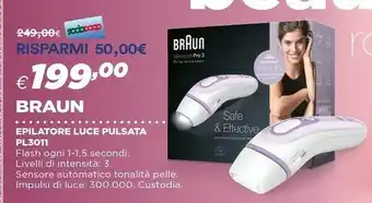 Ipercoop Braun Epilatore Luce Pulsata PL3011 offerta