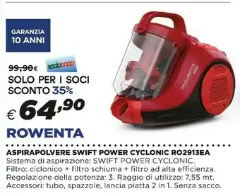 Ipercoop Rowenta Swift Power Cyclonic offerta