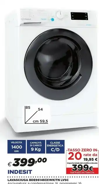 Ipercoop Indesit Lavasciuga Bde961483xwkitn Lvsc offerta